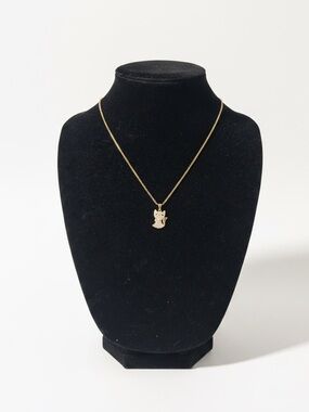 Gold Cat Pendant Necklace 20inch - Elegant Women's Jewelry